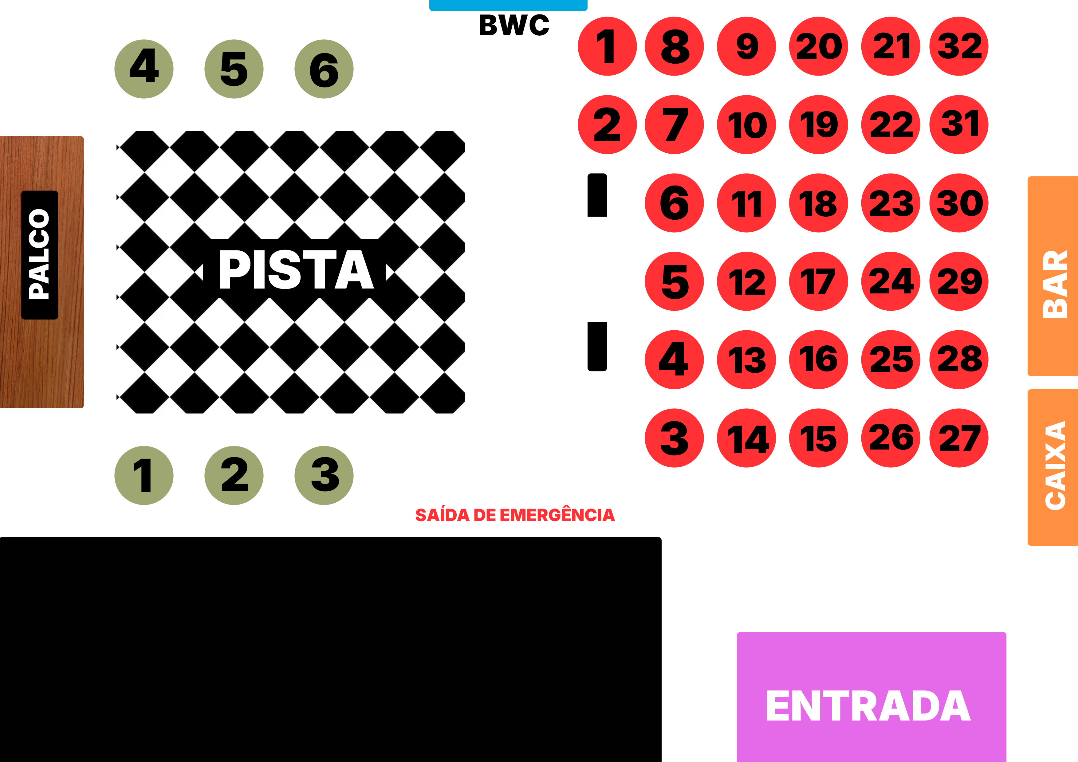 Mapa do evento Flashback Anos 80&90